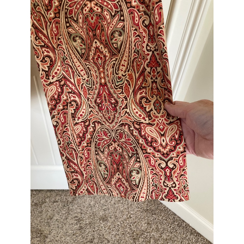 Harolds Womens Size 6 Paisley Print Cotton Span Straight Leg‎ Trousers Red Brown - Picture 6 of 8